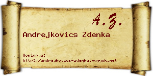 Andrejkovics Zdenka névjegykártya
